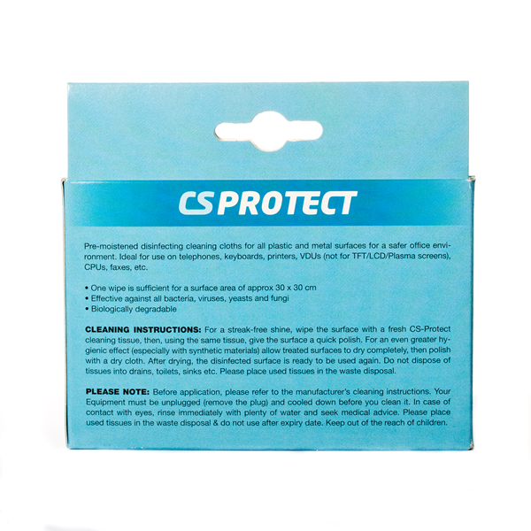 CS Protect Disinfecting Telephone Cleaning Sachets - Back